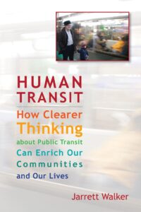 Book cover of 'Human Transit' written in colour letters