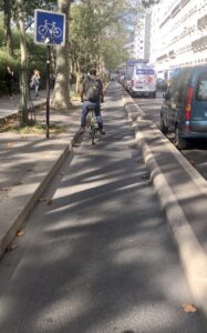 cycling in france on a bike lane
