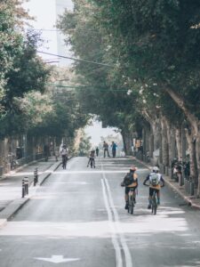 active transportation - bridging mobility - cyclists on the road
