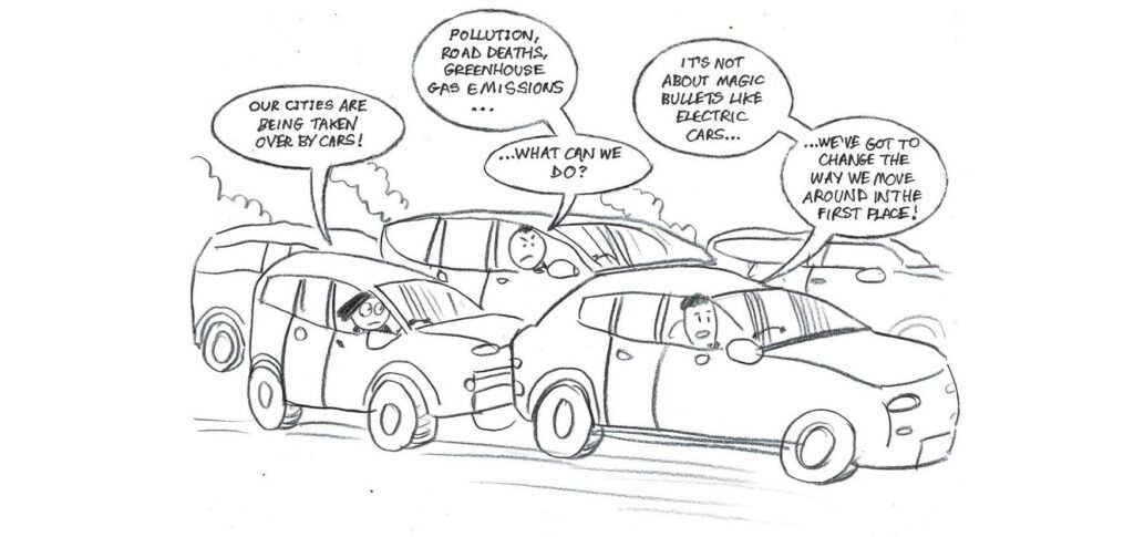 save the city illustration - car drivers